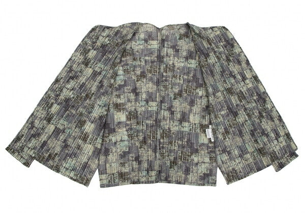 PLEATS PLEASE Faded Check Print Cardigan Gray Size 3