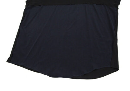Y's Dolman Sleeve Mixed Material Cut & Sew Top Navy Size 2