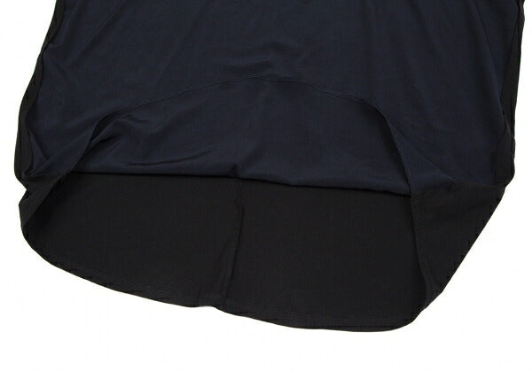 Y's Dolman Sleeve Mixed Material Cut & Sew Top Navy Size 2