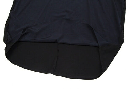 Y's Dolman Sleeve Mixed Material Cut & Sew Top Navy Size 2