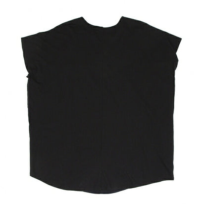 Y's Dolman Sleeve Mixed Material Cut & Sew Top Navy Size 2