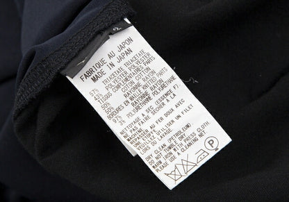 Y's Dolman Sleeve Mixed Material Cut & Sew Top Navy Size 2