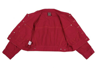 GAULTIER JEAN'S Cotton Short Trucker Jacket Red Size 48