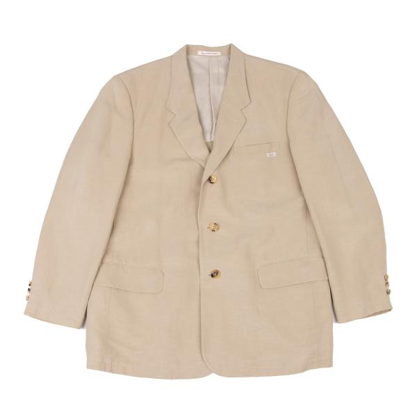 Papas Tencel Linen 3-Button Jacket Beige Size S44