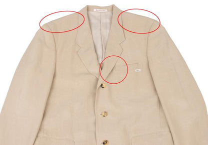 Papas Tencel Linen 3-Button Jacket Beige Size S44