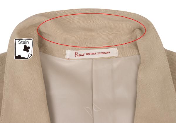 Papas Tencel Linen 3-Button Jacket Beige Size S44
