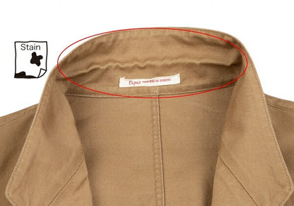 Papas Cotton Linen 2B Jacket Brown Size M