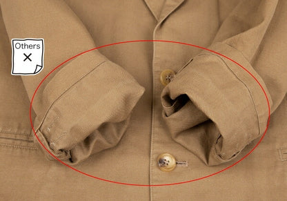 Papas Cotton Linen 2B Jacket Brown Size M