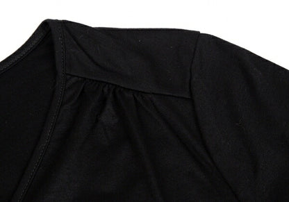 VIVIENNE TAM Flower Embroidery V-Neck T-Shirt Black Size 1
