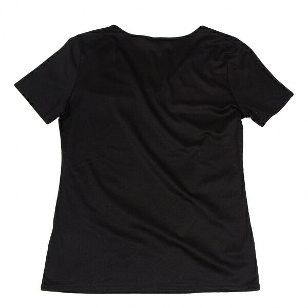 VIVIENNE TAM Flower Embroidery V-Neck T-Shirt Black Size 1
