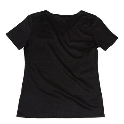 VIVIENNE TAM Flower Embroidery V-Neck T-Shirt Black Size 1