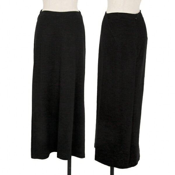 Y's Linen Stretch Knit Skirt Black Size M