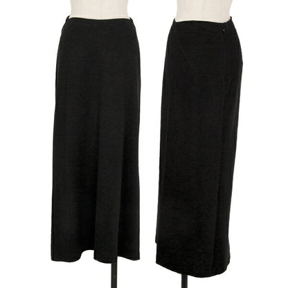 Y's Linen Stretch Knit Skirt Black Size M
