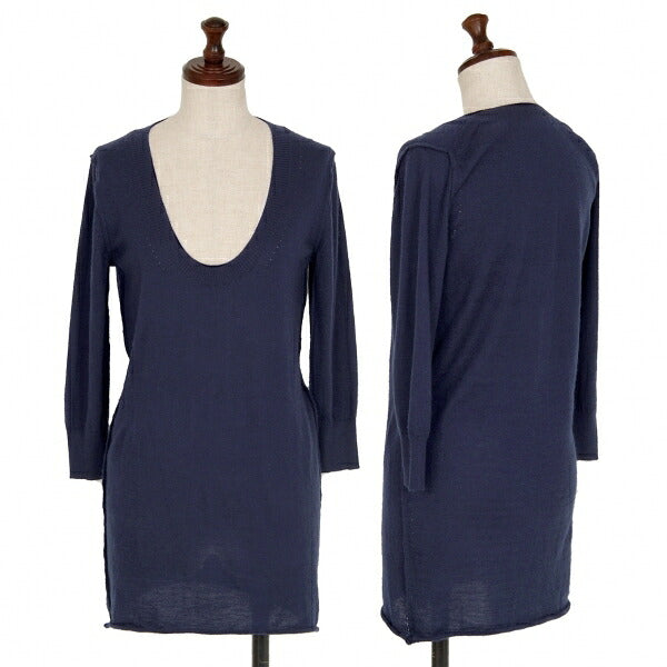 COMME des GARCONS Cashmere Inside Out Sweater Navy Size M