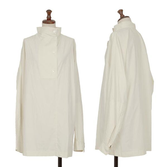 ISSEY MIYAKE Stitch Zip Cuff Stand Blouse Cotton Size L
