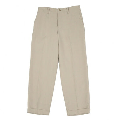 ISSEY MIYAKE Tuck Tapered Rayon Blend Pants Beige Size L