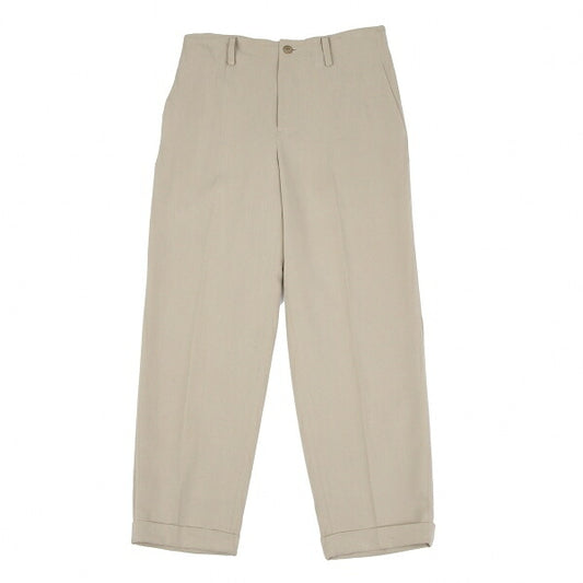 ISSEY MIYAKE Tuck Tapered Rayon Blend Pants Beige Size L