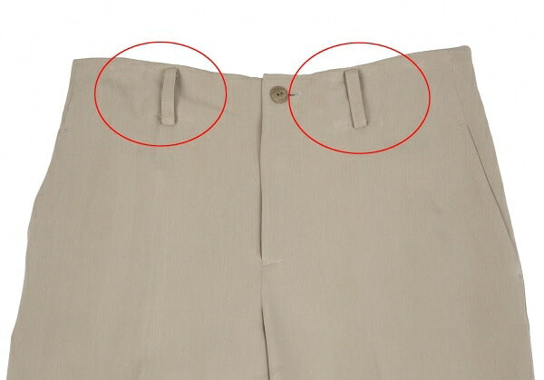 ISSEY MIYAKE Tuck Tapered Rayon Blend Pants Beige Size L
