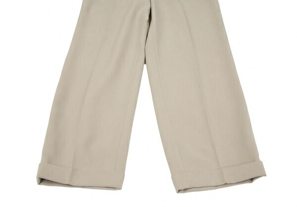 ISSEY MIYAKE Tuck Tapered Rayon Blend Pants Beige Size L