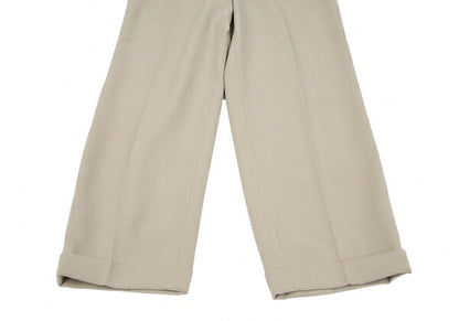 ISSEY MIYAKE Tuck Tapered Rayon Blend Pants Beige Size L