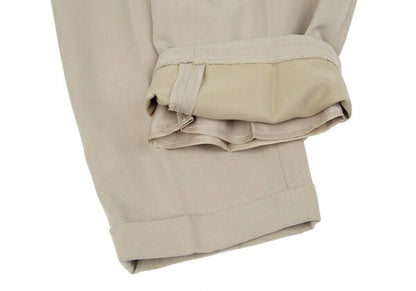 ISSEY MIYAKE Tuck Tapered Rayon Blend Pants Beige Size L