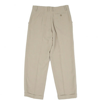 ISSEY MIYAKE Tuck Tapered Rayon Blend Pants Beige Size L