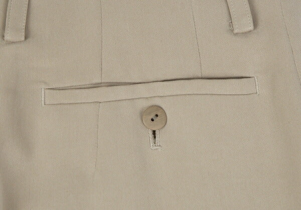 ISSEY MIYAKE Tuck Tapered Rayon Blend Pants Beige Size L