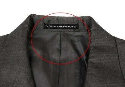 Y's for men Cotton Linen Tailored Blazer Charcoal Size 4