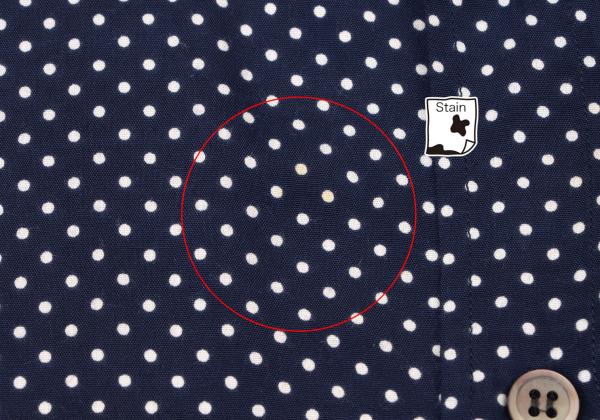 Y's for men Navy Pin Dot Layered Collar Rayon Shirt Size 3