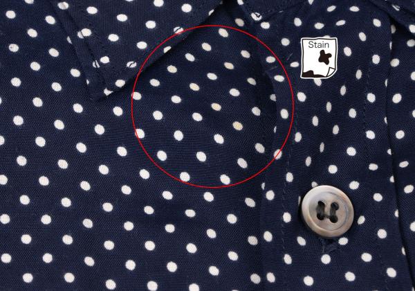 Y's for men Navy Pin Dot Layered Collar Rayon Shirt Size 3