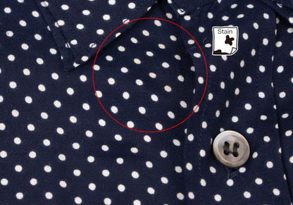 Y's for men Navy Pin Dot Layered Collar Rayon Shirt Size 3