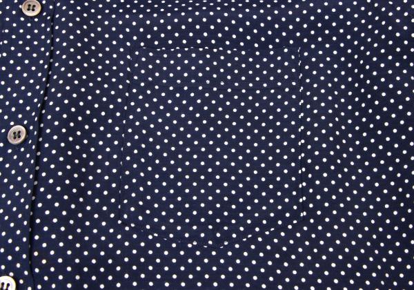 Y's for men Navy Pin Dot Layered Collar Rayon Shirt Size 3