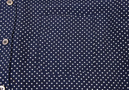 Y's for men Navy Pin Dot Layered Collar Rayon Shirt Size 3