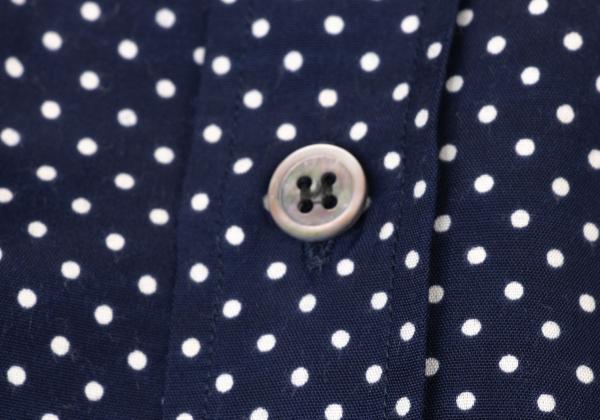 Y's for men Navy Pin Dot Layered Collar Rayon Shirt Size 3