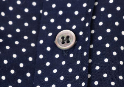 Y's for men Navy Pin Dot Layered Collar Rayon Shirt Size 3