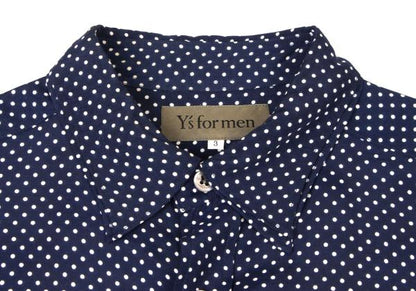 Y's for men Navy Pin Dot Layered Collar Rayon Shirt Size 3