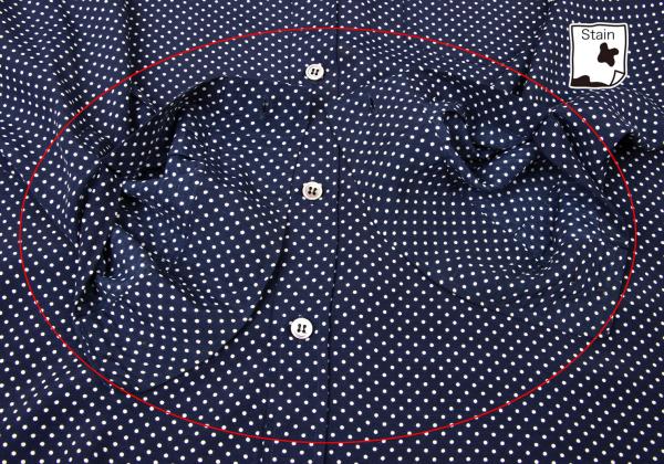 Y's for men Navy Pin Dot Layered Collar Rayon Shirt Size 3