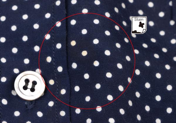 Y's for men Navy Pin Dot Layered Collar Rayon Shirt Size 3