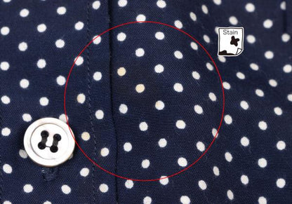 Y's for men Navy Pin Dot Layered Collar Rayon Shirt Size 3