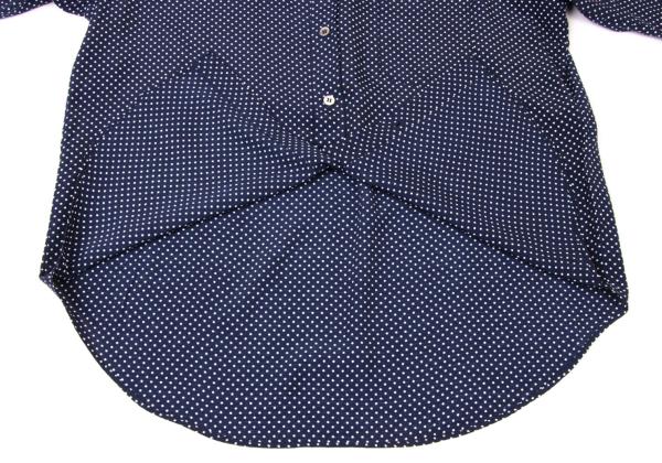 Y's for men Navy Pin Dot Layered Collar Rayon Shirt Size 3