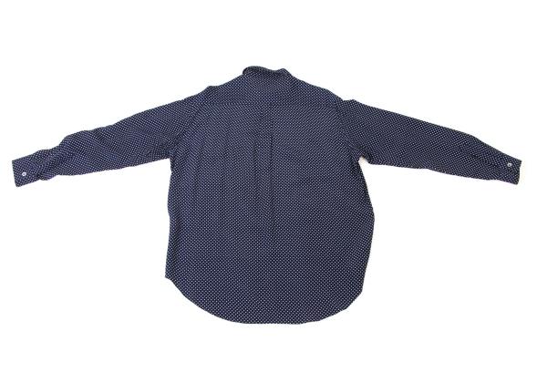Y's for men Navy Pin Dot Layered Collar Rayon Shirt Size 3