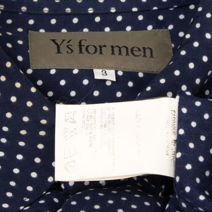 Y's for men Navy Pin Dot Layered Collar Rayon Shirt Size 3