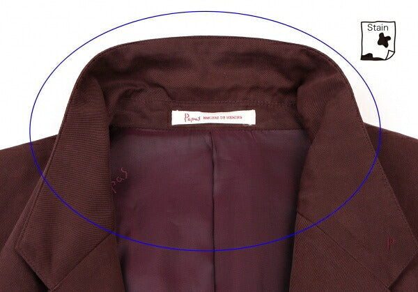 Papas Cotton Tencel Tailored Blazer Bordeaux Size L