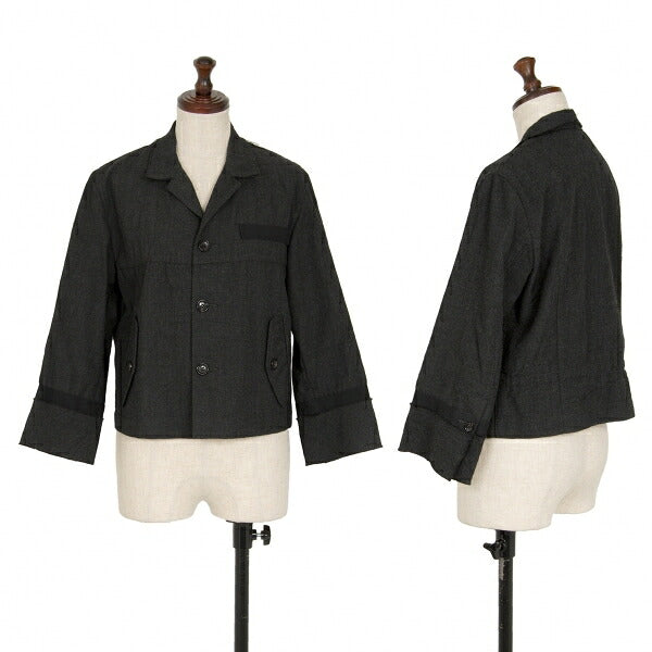 tricot COMME des GARCONS Crinkle Wool Jacket Charcoal Size M