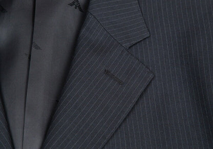 GIORGIO ARMANI Wool Silk Stripe Jacket Navy Size 50