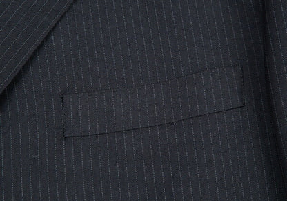 GIORGIO ARMANI Wool Silk Stripe Jacket Navy Size 50
