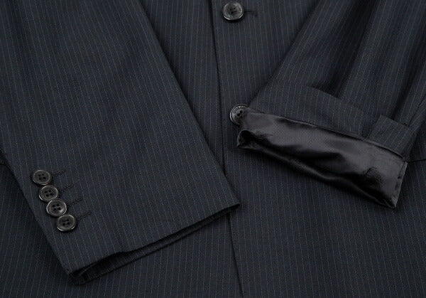 GIORGIO ARMANI Wool Silk Stripe Jacket Navy Size 50