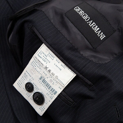 GIORGIO ARMANI Wool Silk Stripe Jacket Navy Size 50