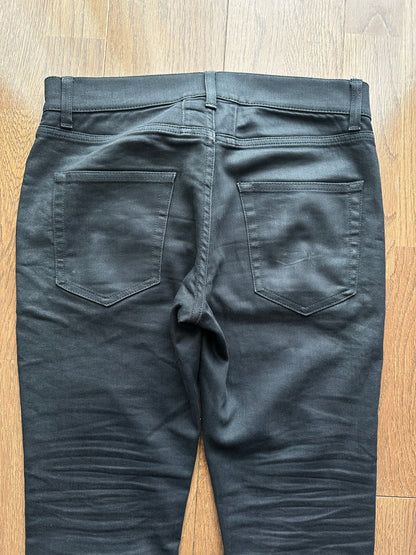 Vintage Saint Laurent Style Black Knee Crush Skinny Jeans