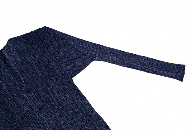 PLEATS PLEASE Fabric Print Pleated Cardigan Blue Size 4